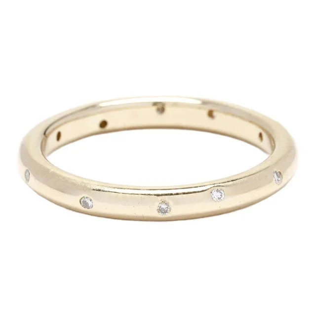 0.06ctw Scattered Diamonds 18k Yellow Gold Band Ring Size 6.25