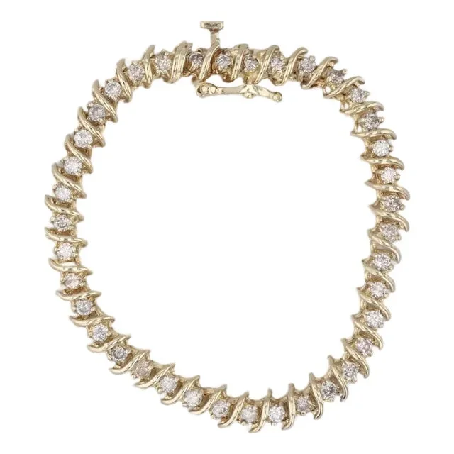 1.70ctw Diamond Tennis Bracelet 14k Yellow Gold 5.25″ 5.2mm