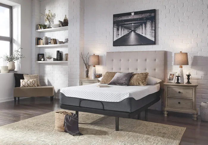 12 Inch Chime Elite – White/gray- 2 Pc. – Queen Mattress, Adjustable Base – Head, Foot & Neck Positioning