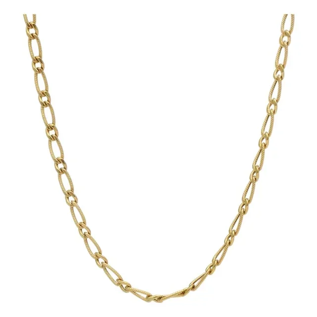 14KY Textured One to One Link Chain Necklace