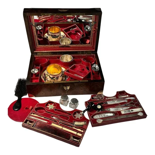 1798-1809 French Empire Nécessaire Traveler’s Vanity, Sewing, Writer’s Box – 30 Piece Set