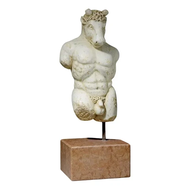 17th Century Baroque Marble Figure of the Minotaur, Italy, Set of 2