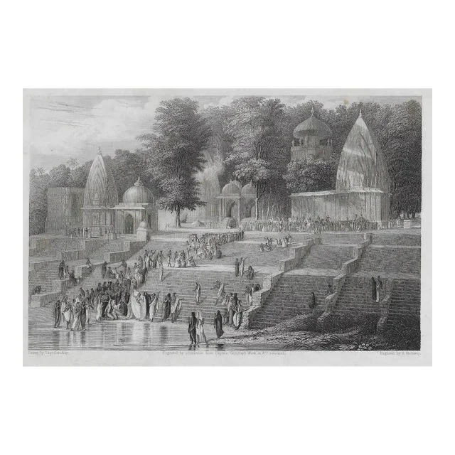 1844 Indian Suttee Ritual Engraving by Captain Grindlay