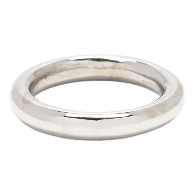 18k White Gold Donut Band Ring Size 5.5, Stackable