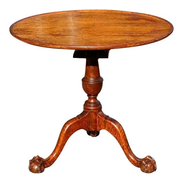 18th Century Antique Philadelphia Chippendale Walnut Dish Top Tea Table – Tilt Top