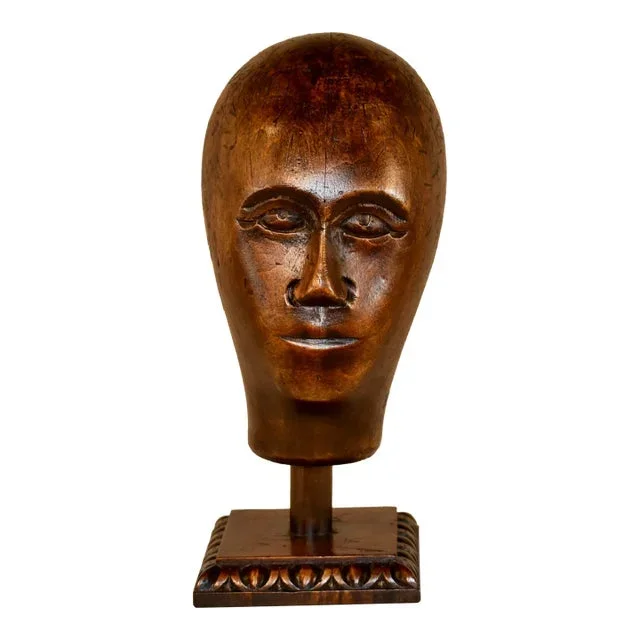 18th Century French Millinery Head on Stand