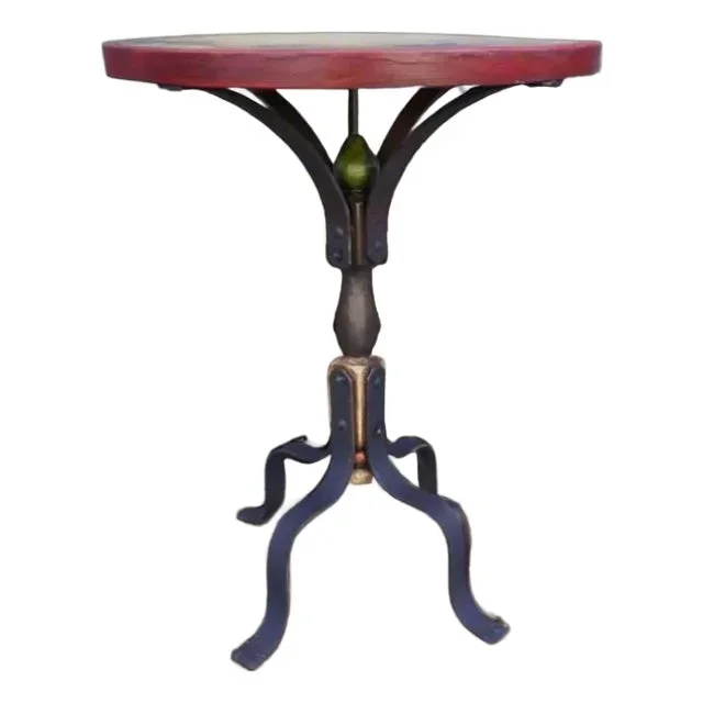 1930s Monterey Round Floral Lamp Table