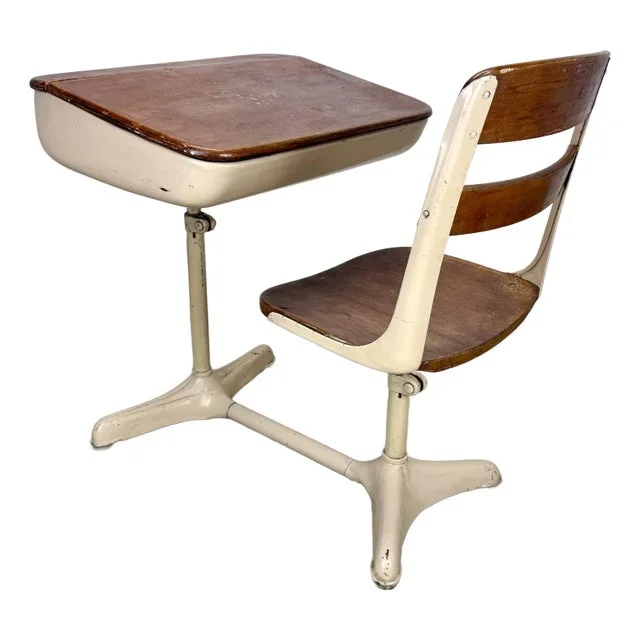 1940’s American Seating Company School Desk and Chair
