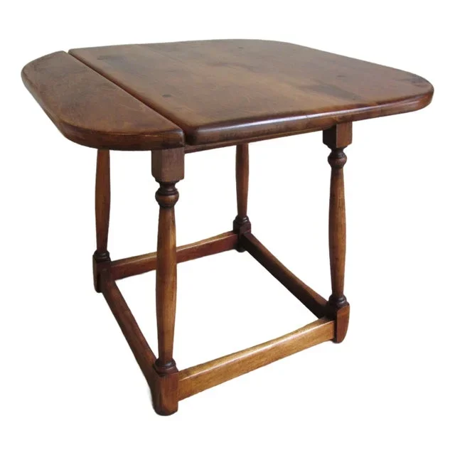 1940s English Tavern Style End Table by Watkins Bros., Manchester, Ct.