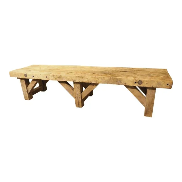 1940s French Elm Aviation Work Bench