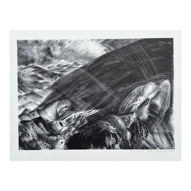 1950 Gertrude Pferdt Modern Lithograph