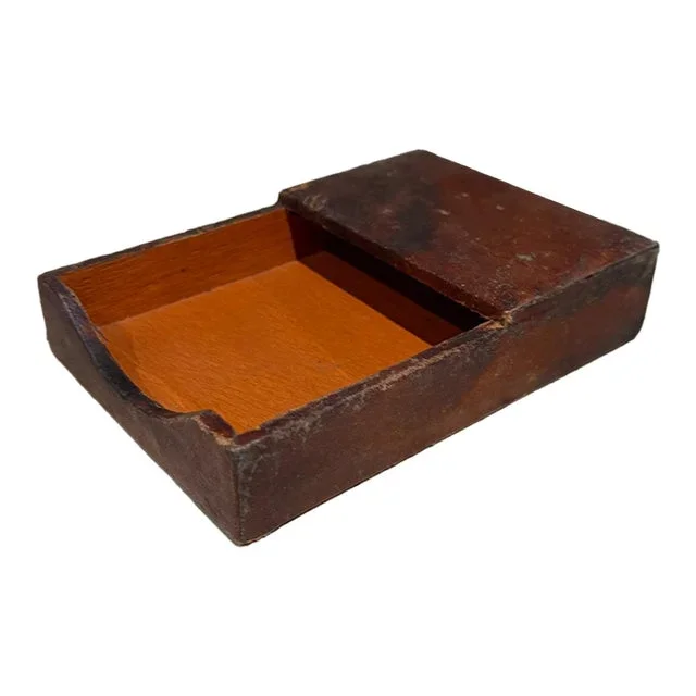 1950s Style of Hermès Distressed Leather Note Pad Holder
