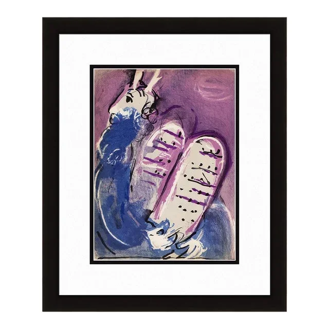 1956 Marc Chagall Lithograph Moses Framed
