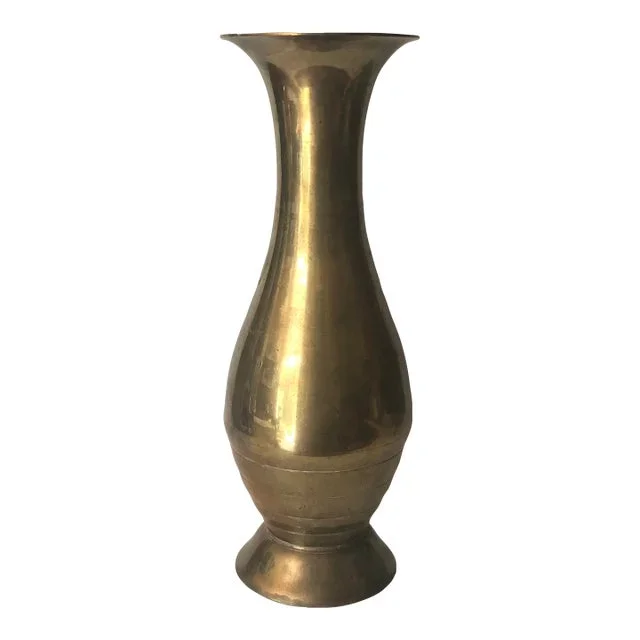 1970s Contemporary Style Brass Vase
