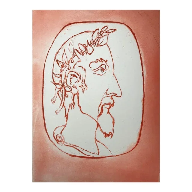 1976 Edouard Pignon Original Engraving Frontispiece Roman Face
