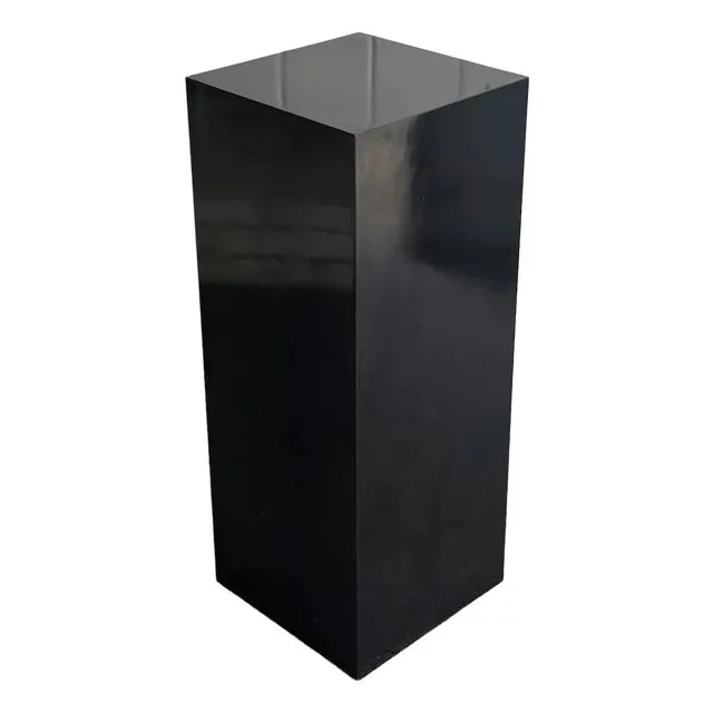 1980s-90s Postmodern Black Laminate Column / Pedestal