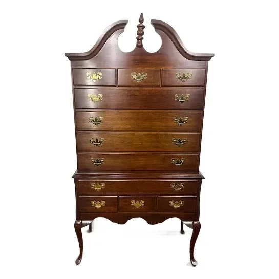 1980s Baker Furniture Vintage Queen Anne Style Highboy