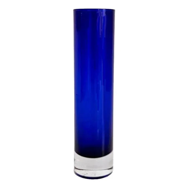 1980s Cobalt Art Glass Bud Vase by Lsa International