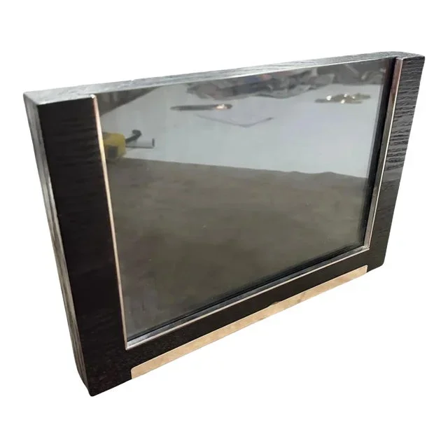 1980s Modern Sterling Silver and Ebonized Wood Picture Frame by Silvan