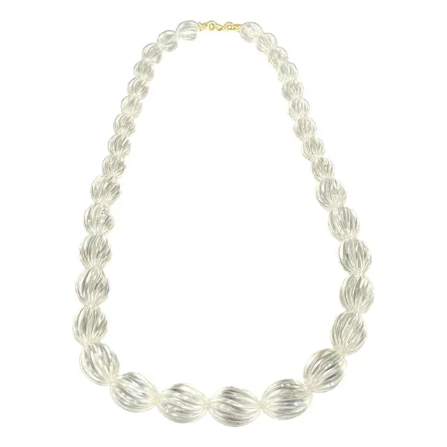 1980s Translucent Carved Lucited Beaded Necklace