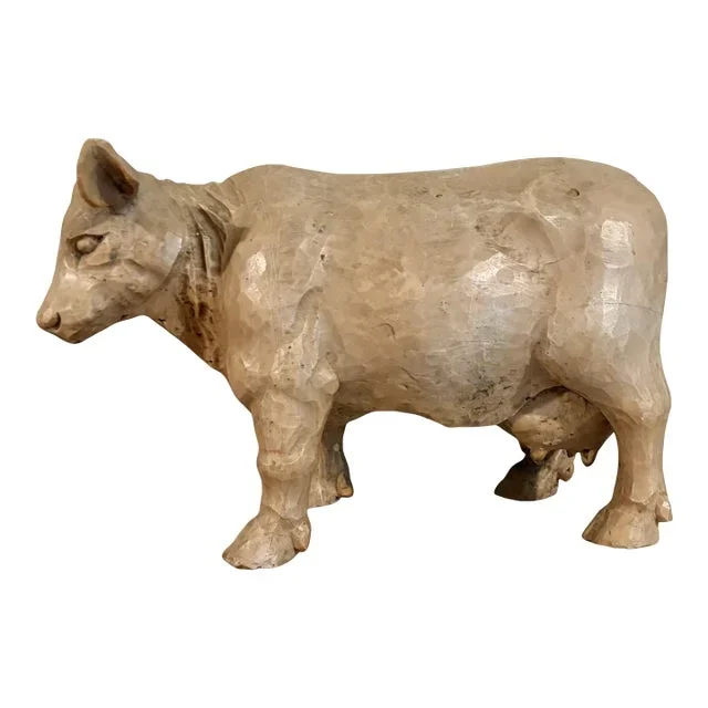 1980s Wonderful Mid-Century Cow Sculpture