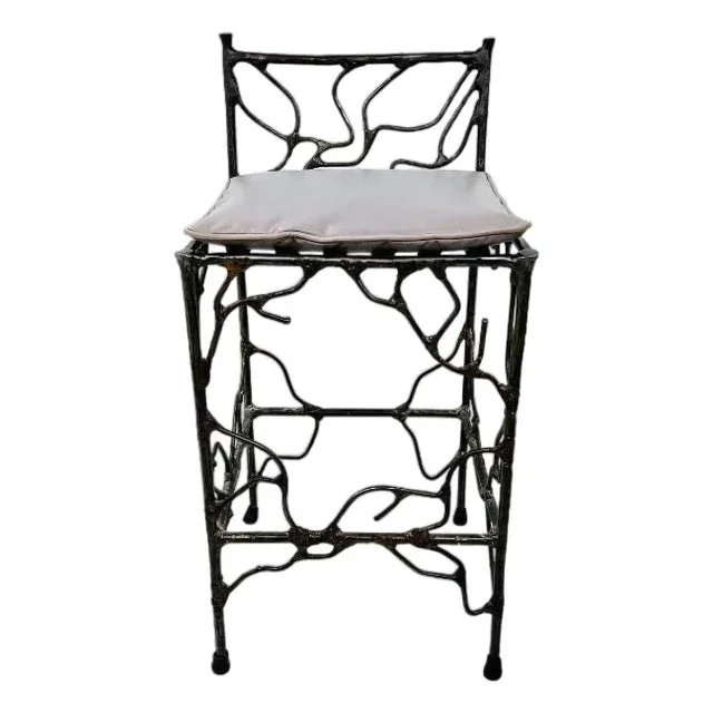 1980s Wrought Iron Vanity Stool