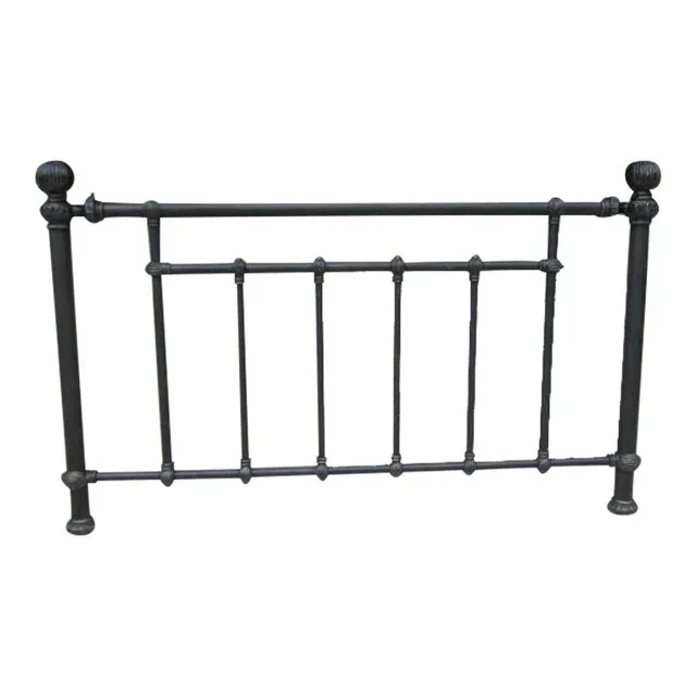 1990s Full Footboard Black and Gold Metal With Brass