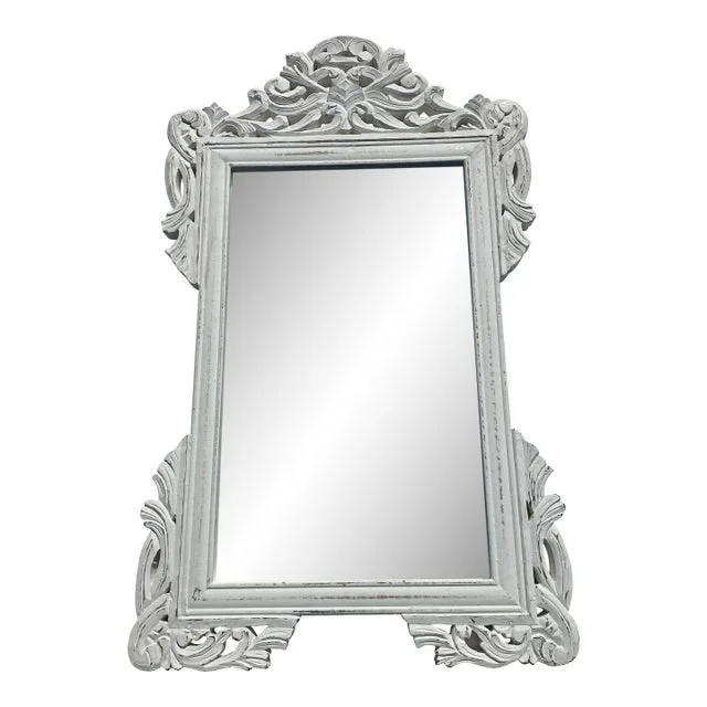 1990s Painted Carved Wood Mirror