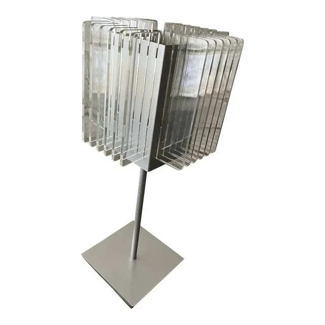 1990s Postmodern Lucite and Metal Chandelier-Style Table Lamp