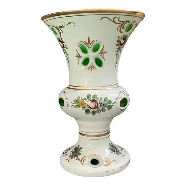 19th Century Bohemian Opaline Glass Vase, 1890s