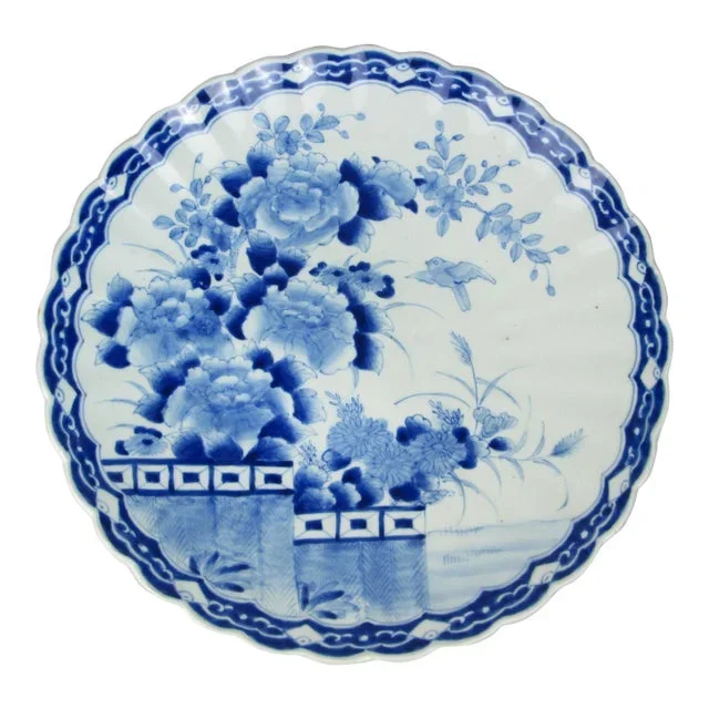 19th Century Japanese Blue and White Charger