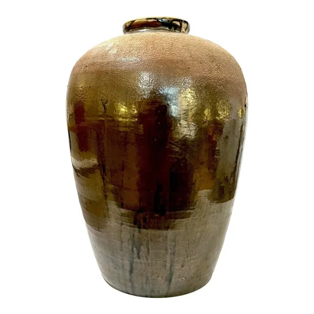 19th Century Japanese Tsubo Stoneware Storage Jar