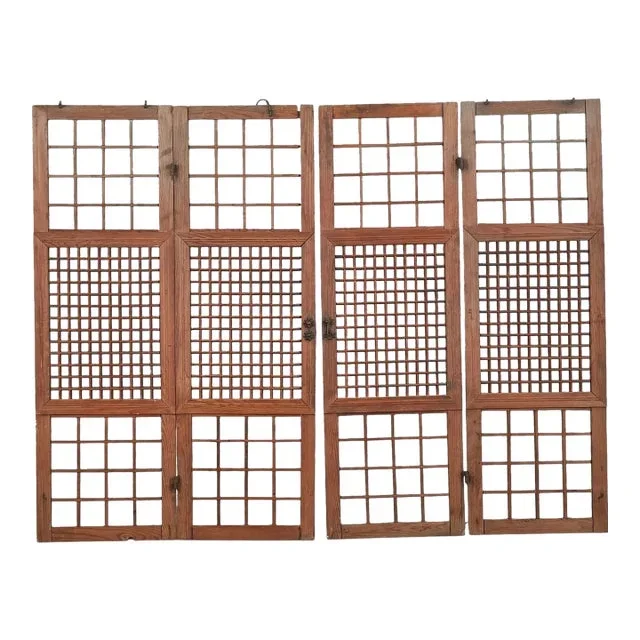 19th Century Korean Elm Wood Hanok Doors, Joseon Dynasty