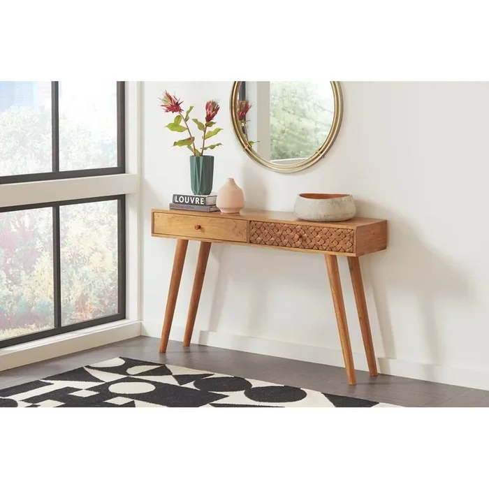 2-drawer Console Table – Light Brown