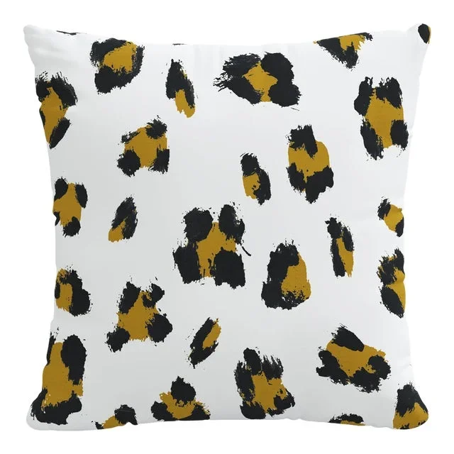 20″ Decorative Pillow in Ochre Brush Cheetah