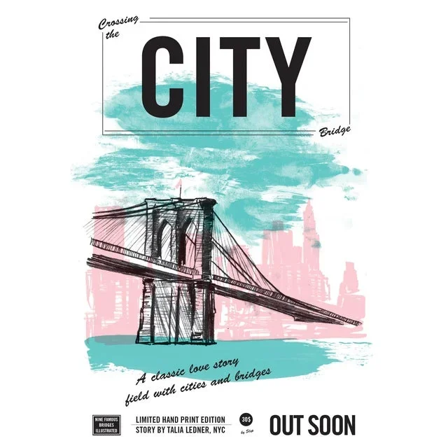 2000’s Contemporary Poster – Crossing the City Bridge by Slep