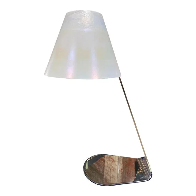 2000 Italian Chrome and Murano Glass Desk Lamp