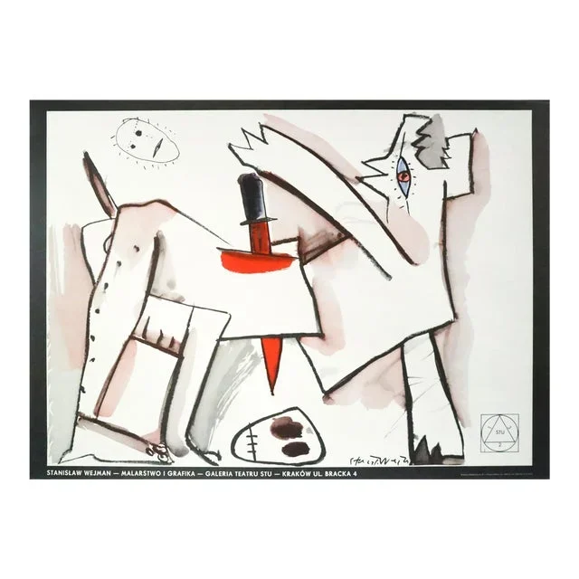 2000 Polish Exhibition Poster, Stanislaw Wejman at the Galeria Teatru Stu