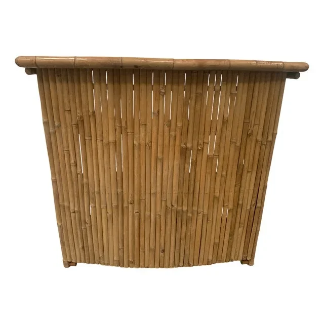 20th Century Woven Bamboo Demi-Lune Bar