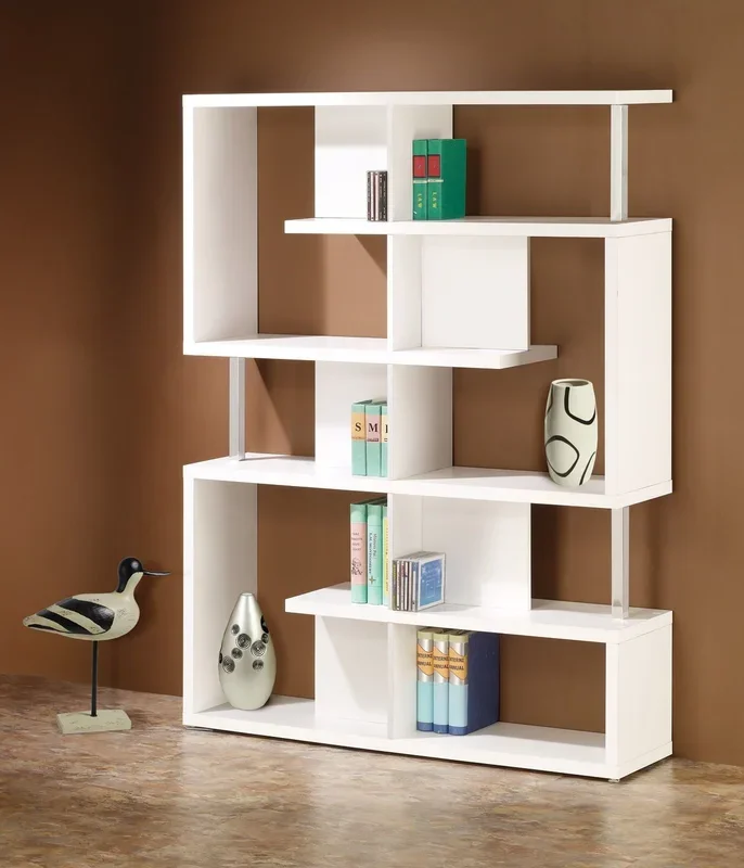 5-tier Bookcase – White And Chrome