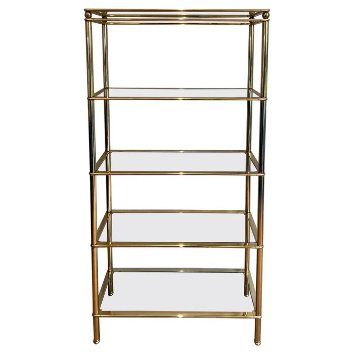 5 Tiers Shelves Unit with Clear Glass Trays