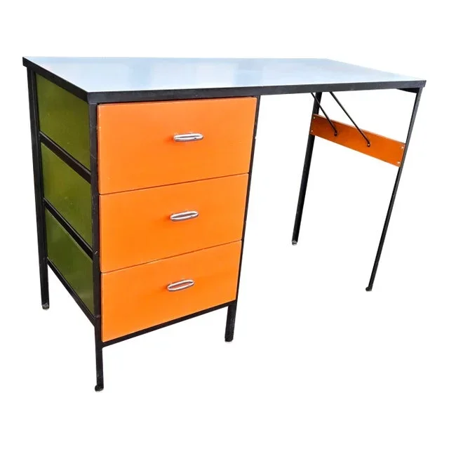 50s George Nelson Steel Frame Student Desk for Herman Miller