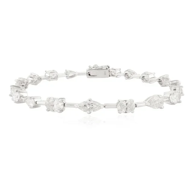 6.13 Carat Mixed Cut Diamond Bracelet Luxury Gift for Her