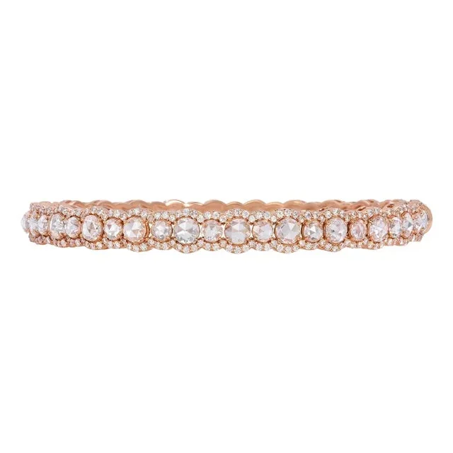 6.72 Carat Rose Cut Diamond 18k Gold Bracelet – the Serena Gold