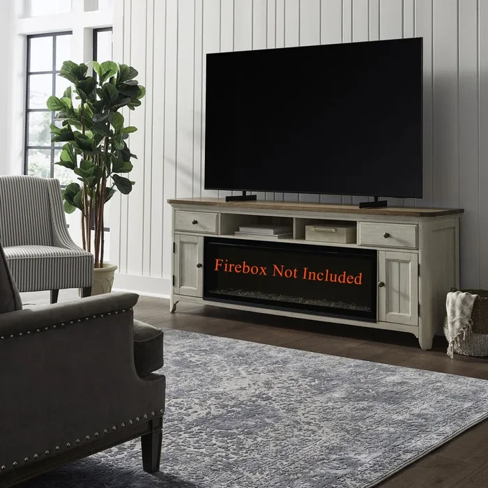 79″ Fireplace TV Console – Medium Brown
