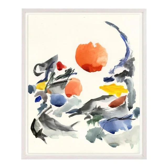 “Blue Notes No. 5″, Midcentury Painting – 32″ X 40”