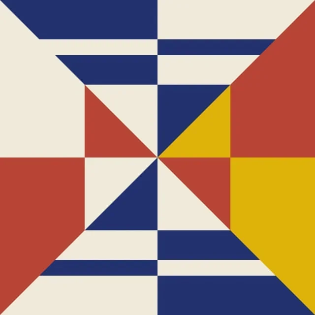 “Modern Nautical Blue Block C” Geometric Fine Art Print by Melinda Cox 30″ X 30″