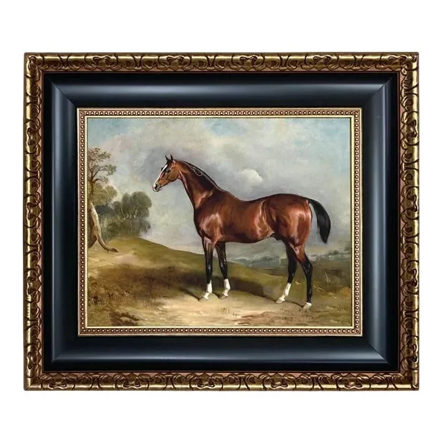 “Portrait of Sultan in Landscape” Contemporary Reproduction Print on Canvas, Framed 17″ X 20″