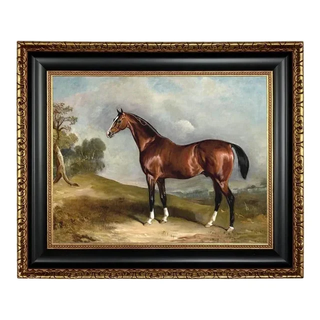 “Portrait of Sultan in Landscape” Contemporary Reproduction Print on Canvas, Framed 22″ X 26″