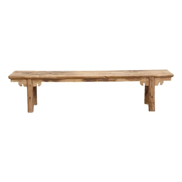 85″ Long Antique Burnt Wood Rustic Bench
